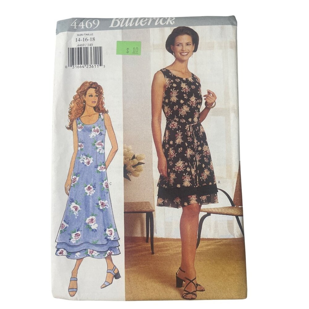 Y2K Butterick 4469 Sewing Pattern Sizes 14-16-18 Petite Dress Loose Fit UNCUT